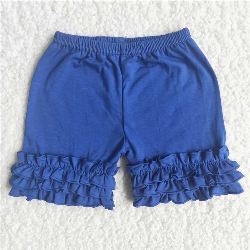 girl icing ruffle solid shorts with elastic waist