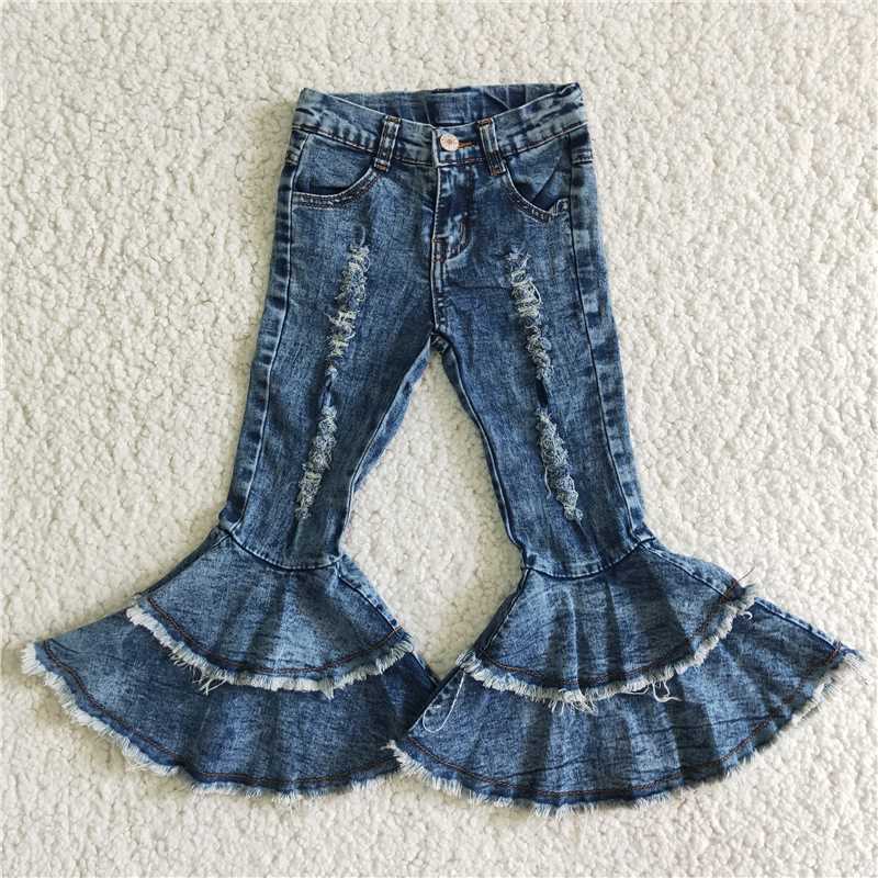 girl high quality jeans with botton