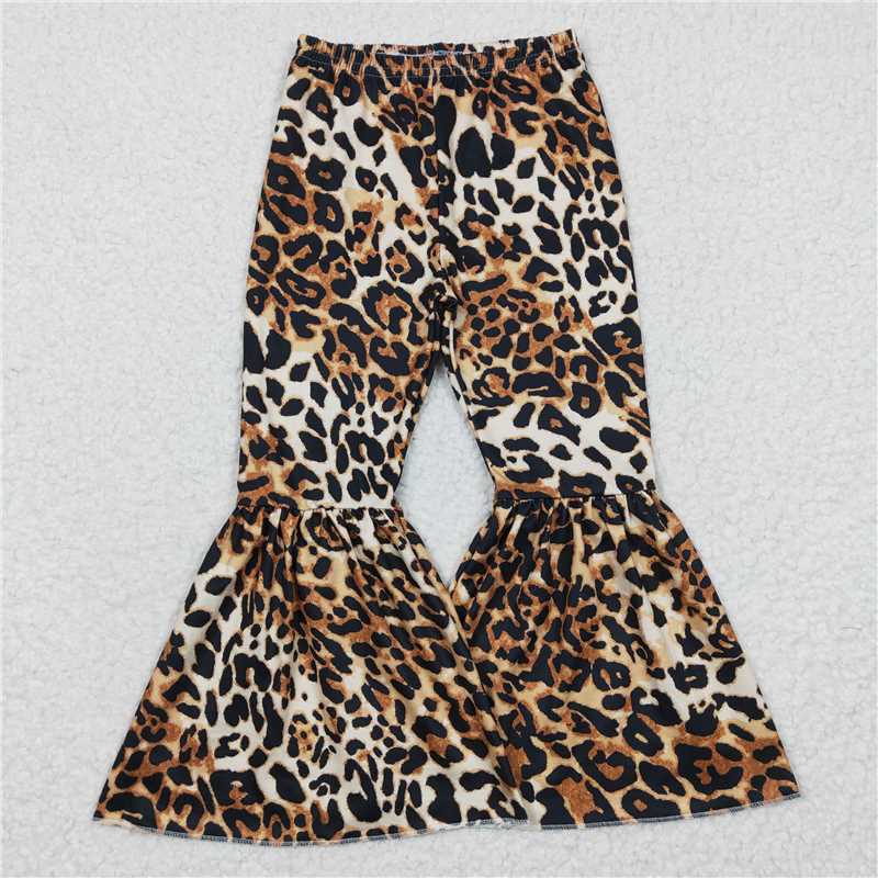 P0042  Girls leopard print milk silk trousers