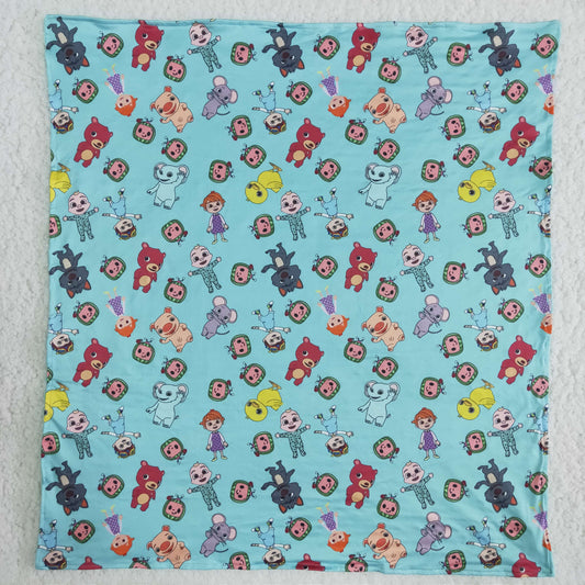 cute character blue blanket for baby