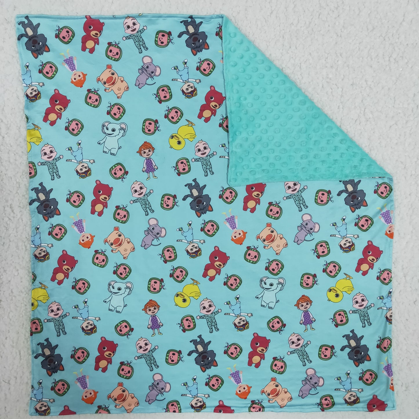 cute character blue blanket for baby