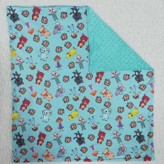 cute character blue blanket for baby