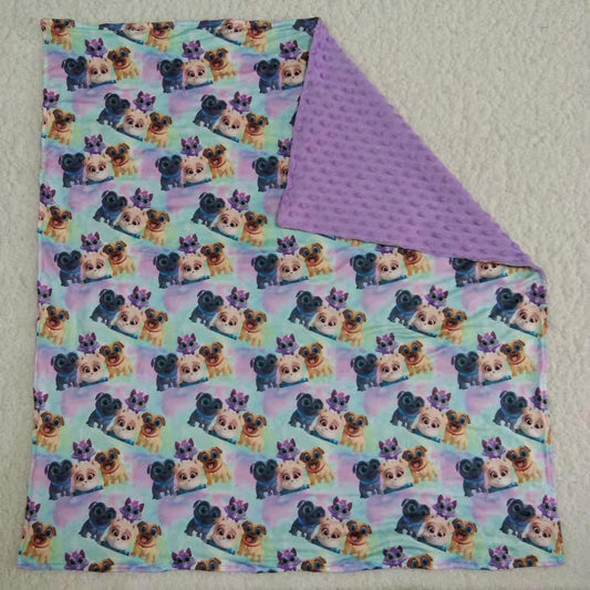 soft milk silk and purple polar fleece fabric blanket for baby