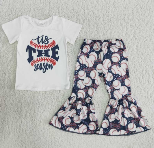 girl fashion style clothes kids white top match bell bottoms 2 pieces set