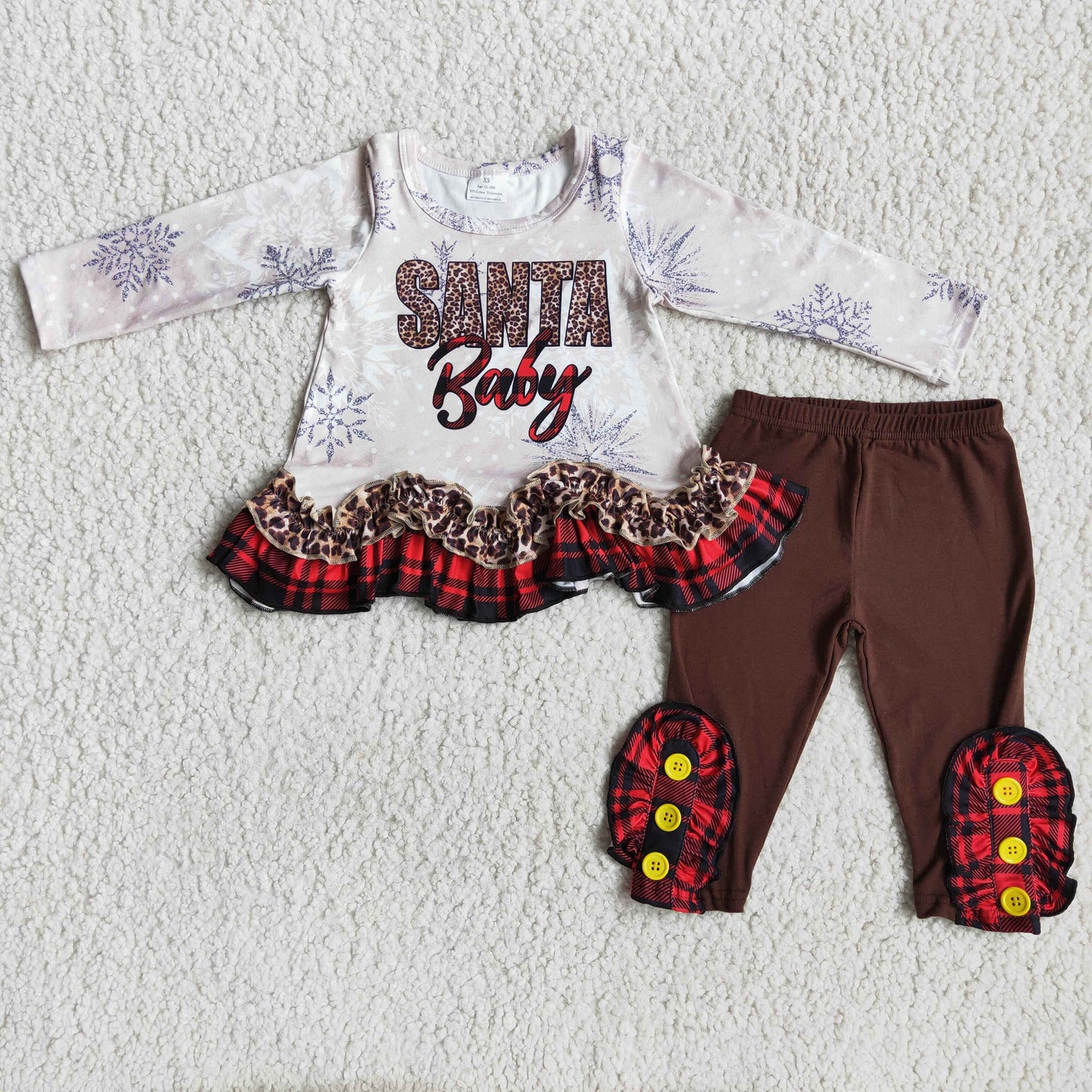 christmas girl long sleeve santa outfit