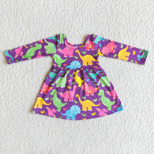 girl long sleeve dinosaur dress