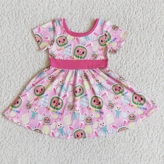 baby girl short sleeve easter day frock