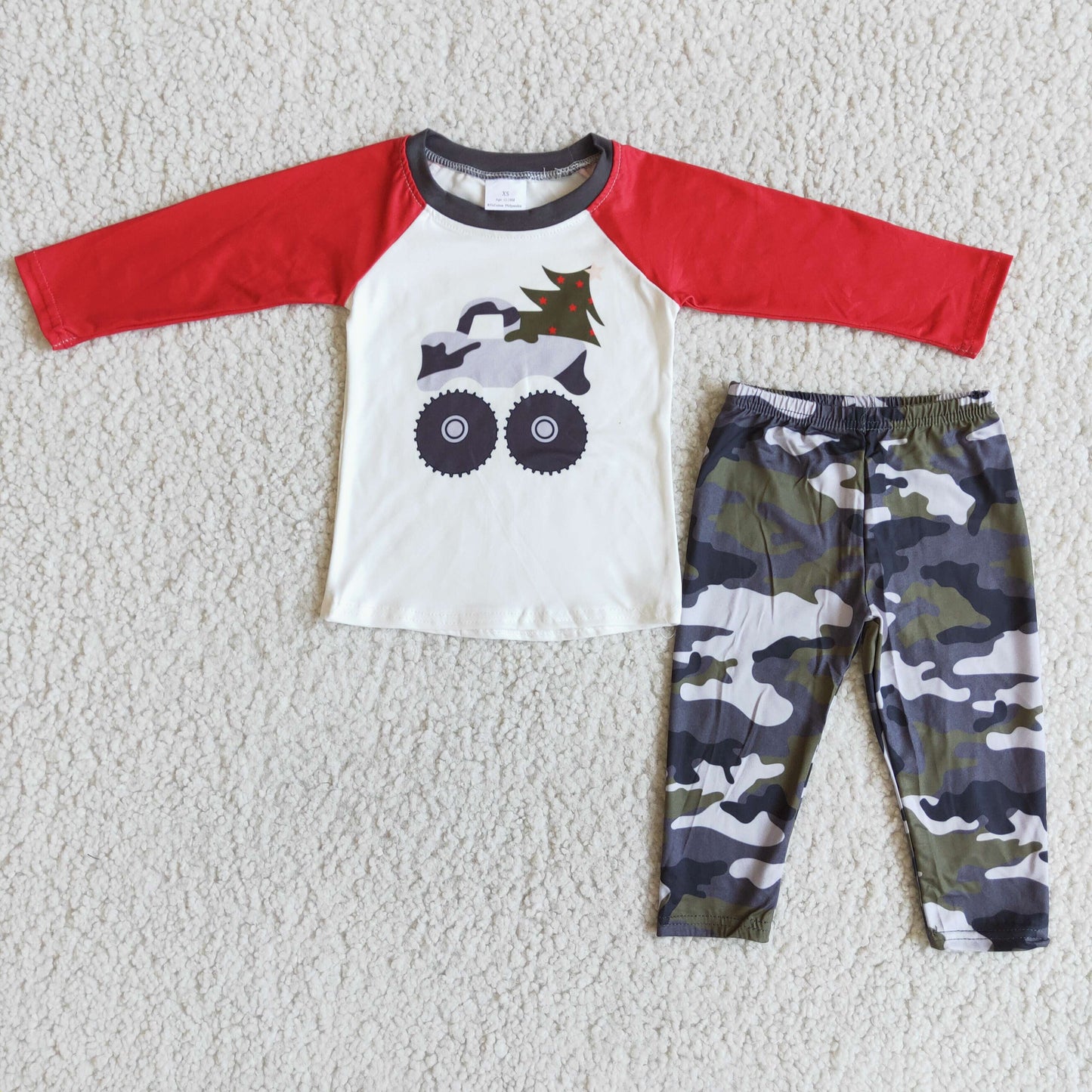 hot selling boy winter long sleeve camo outfit for christmas