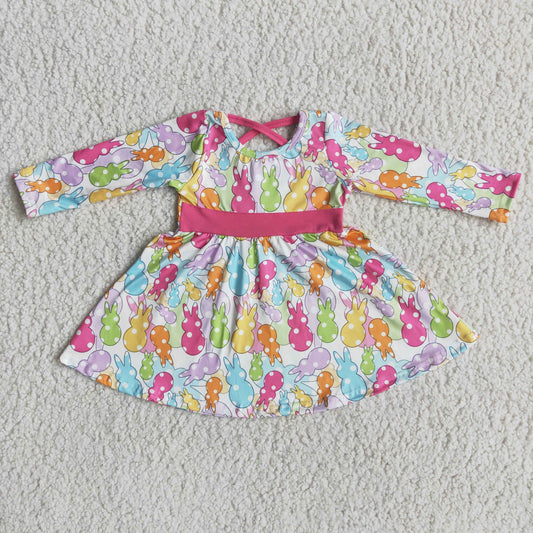 girl long sleeve twirl dress for easter