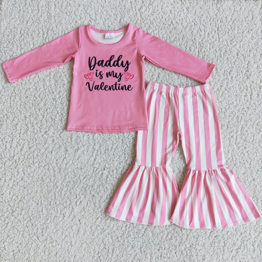 girl pink long sleeve outfit for valentine's day