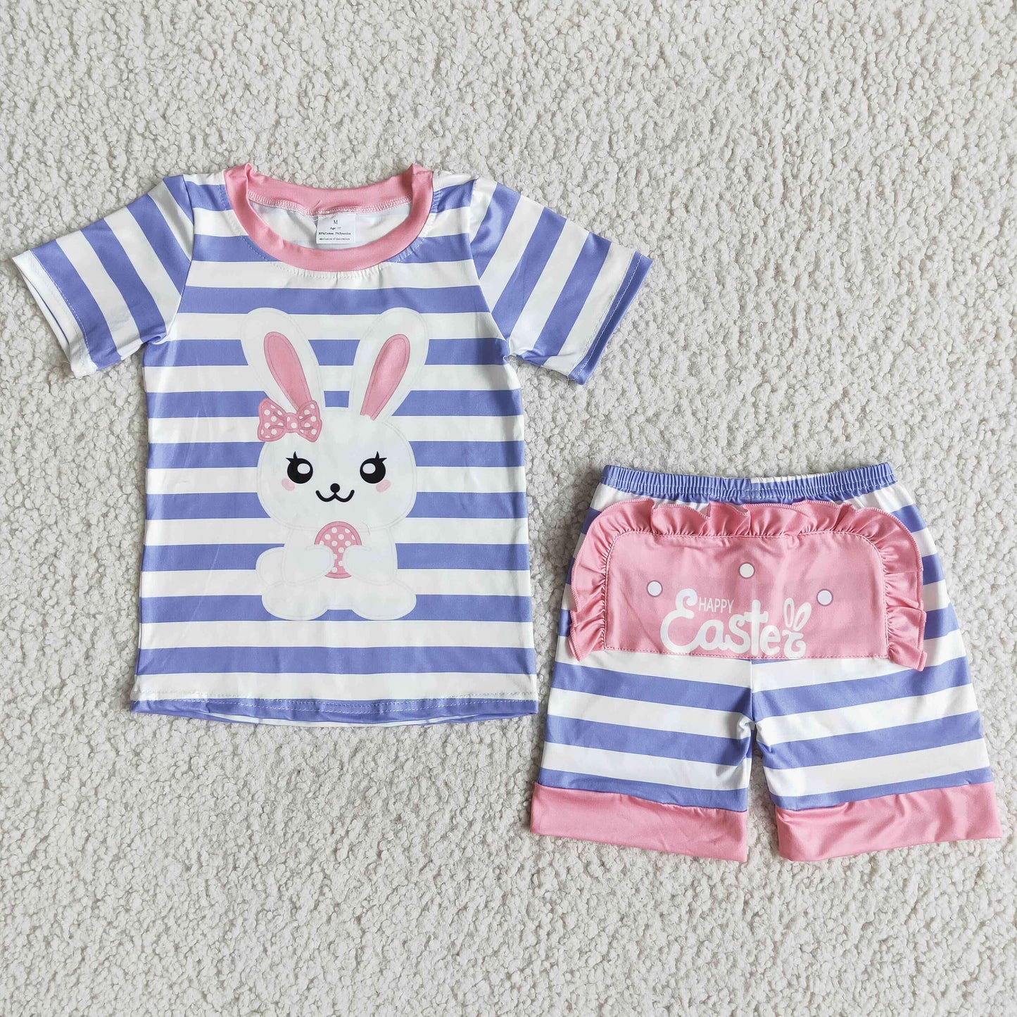 girl summer short sleeve bunny outfit