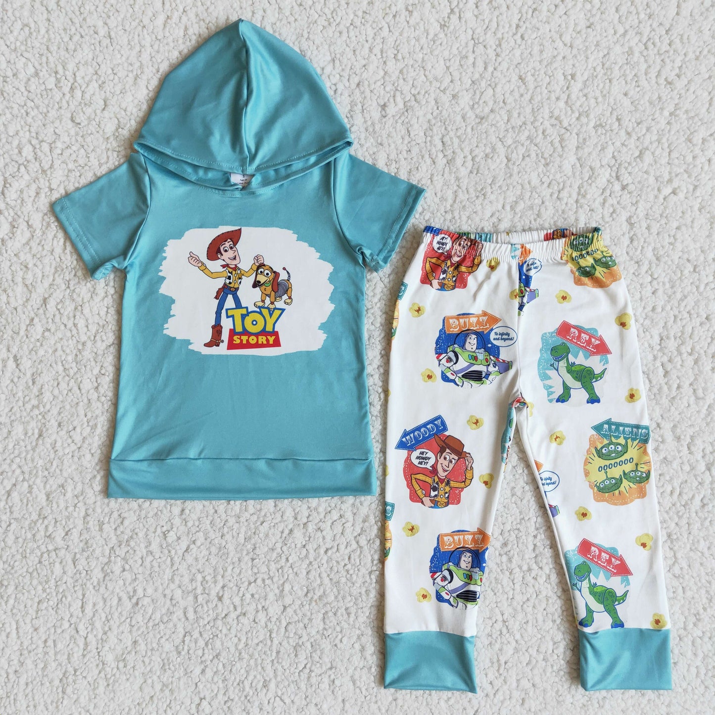 boy fashion hoodie and elastic waist pants clothes