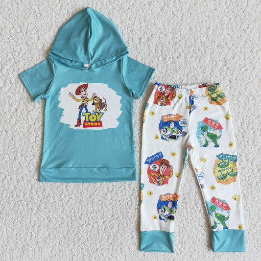 boy fashion hoodie and elastic waist pants clothes