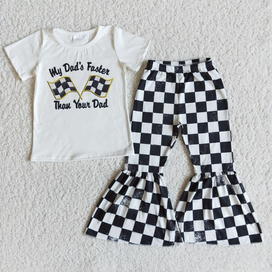 baby girl black white plaids outfit
