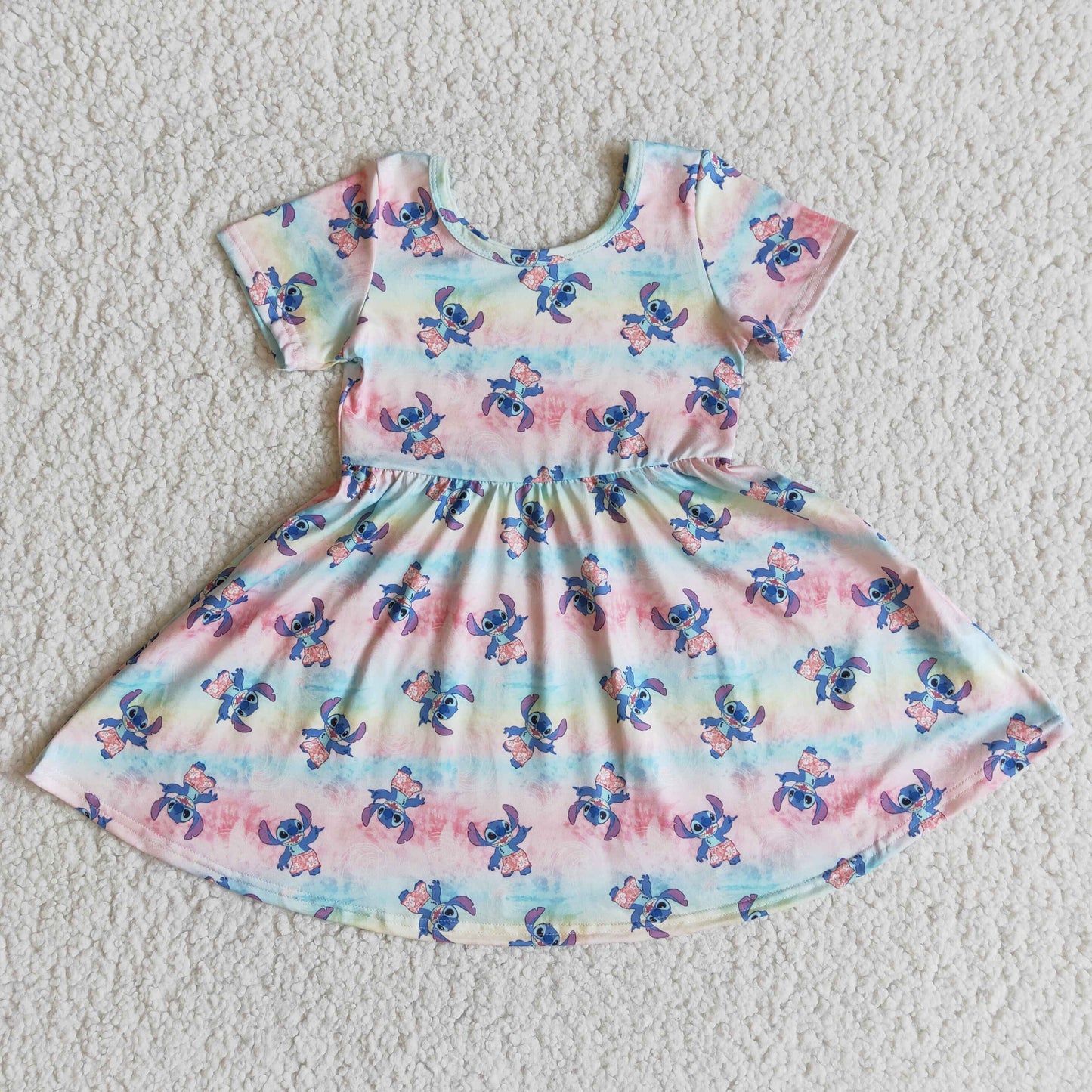 baby girls short sleeve twirl dress for summer