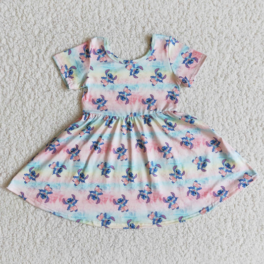 baby girls short sleeve twirl dress for summer