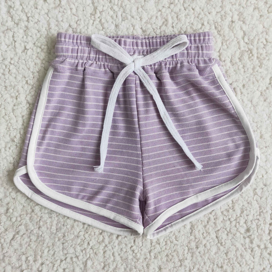 boy and girls summer 100% cotton stripes shorts with elastic waist