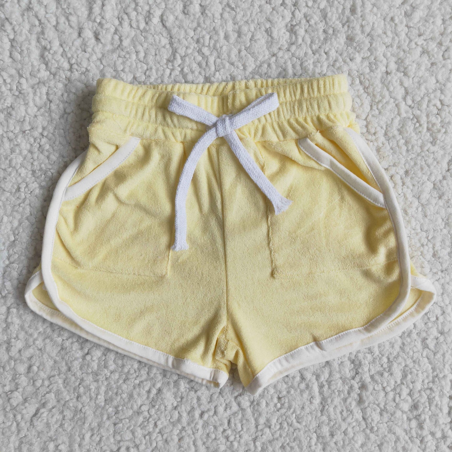 girl solid color cotton shorts with pockets