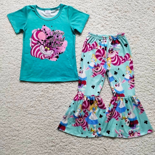 baby girls blue outfit with short sleeve