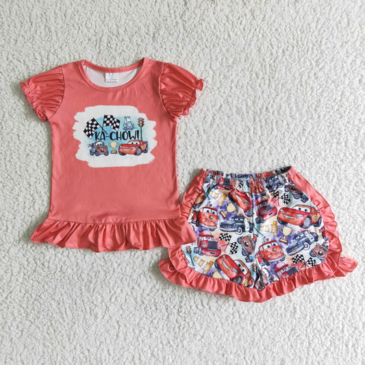baby girls watermelon red summer outfit with ruffle