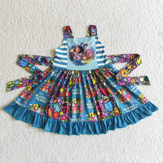 baby girls new arrival sleeveless frock kids high quality twirl dress with belt