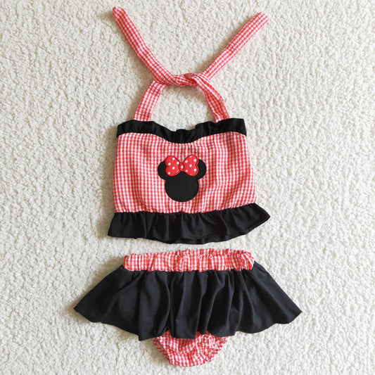 baby girls summer fashion swimming suit infants plaids sleeveless outfit