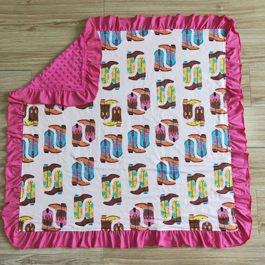 74*83cm infants ruffle blanket