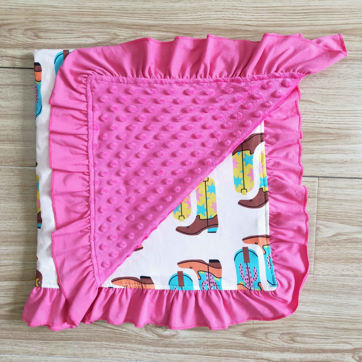 74*83cm infants ruffle blanket