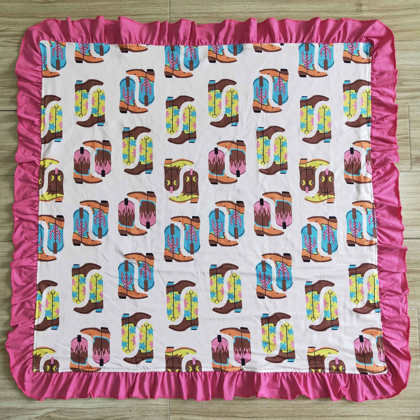 74*83cm infants ruffle blanket