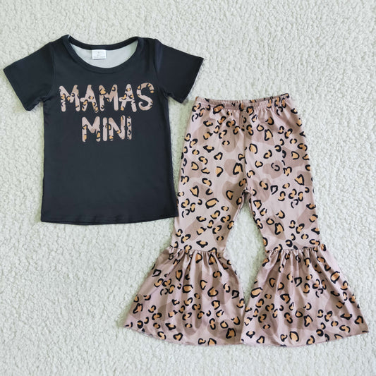 fashion girl short sleeve outfit with leopard