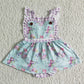 baby girls flowers pattern jumpsuit with button