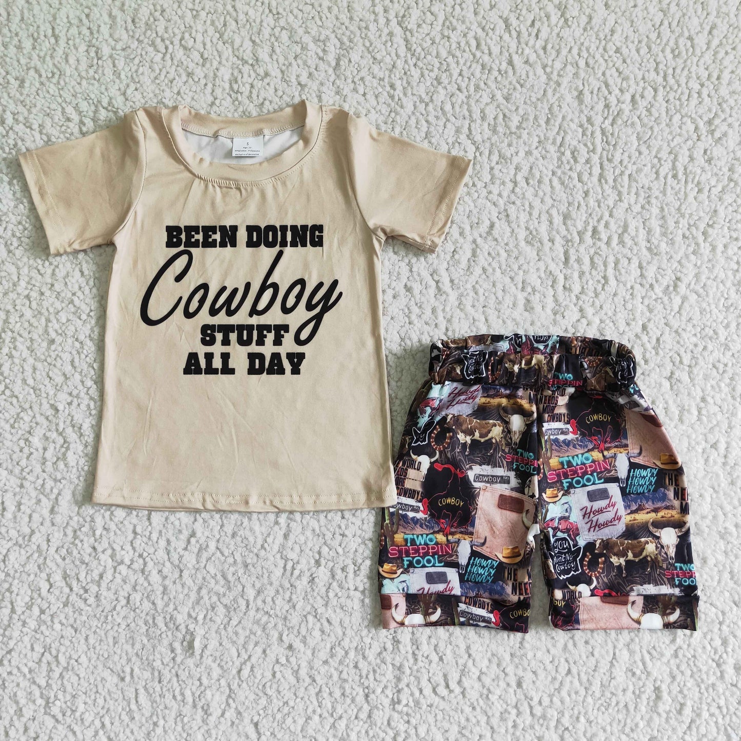 boy letter design short sleeve outfit