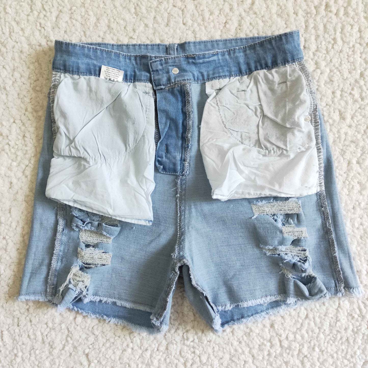 women summer blue washed denim shorts adult high quality zipper jeans