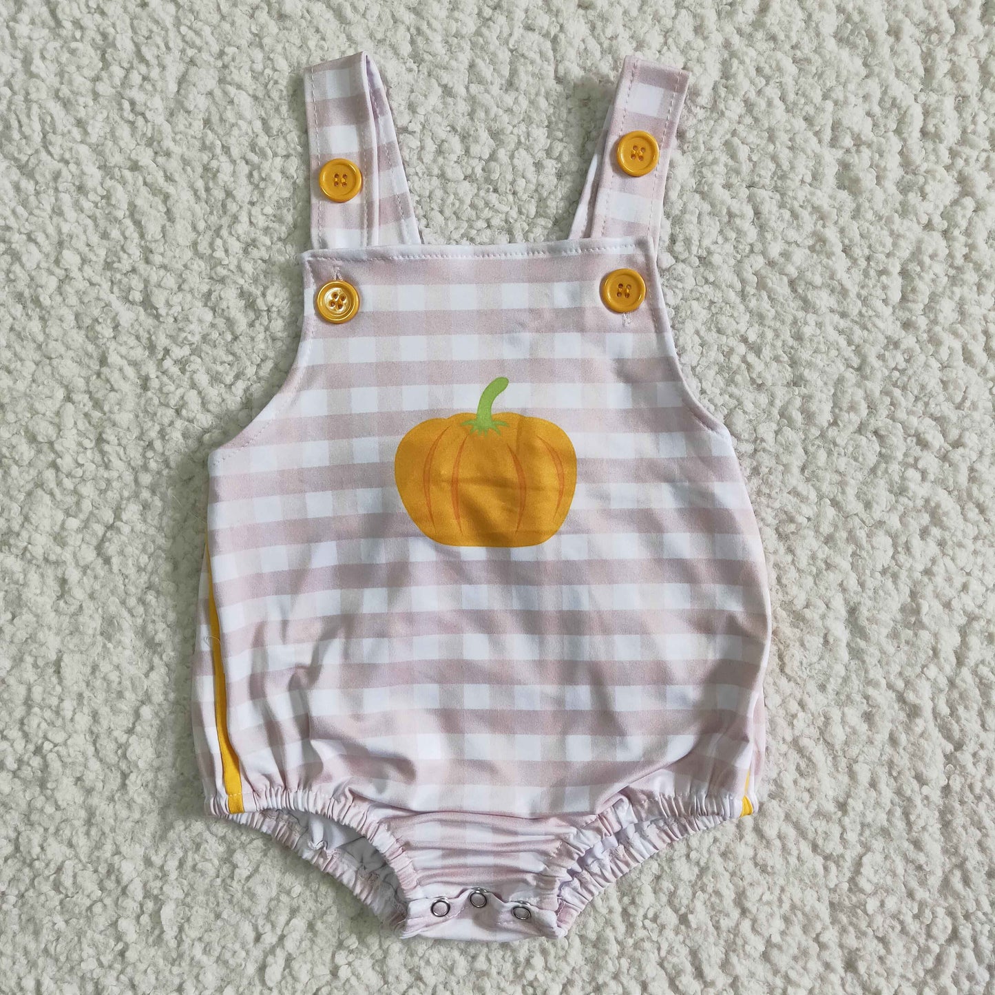 baby boy pumpkin print sleeveless romper kids fashion jumpsuit with button