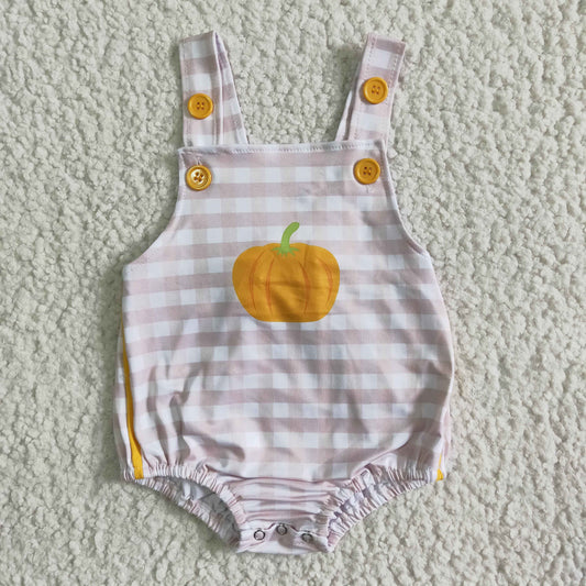 baby boy pumpkin print sleeveless romper kids fashion jumpsuit with button