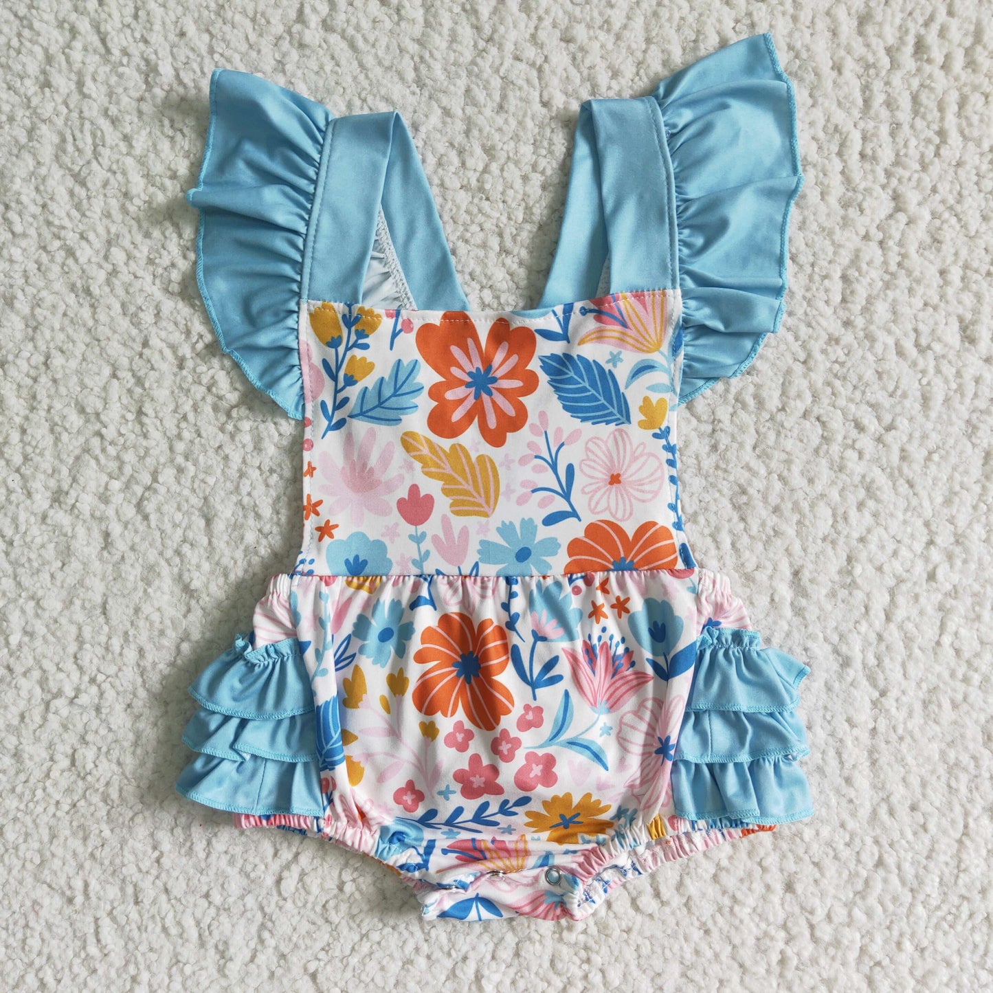 baby girls colorful flowers print romper infants summer jumpsuit