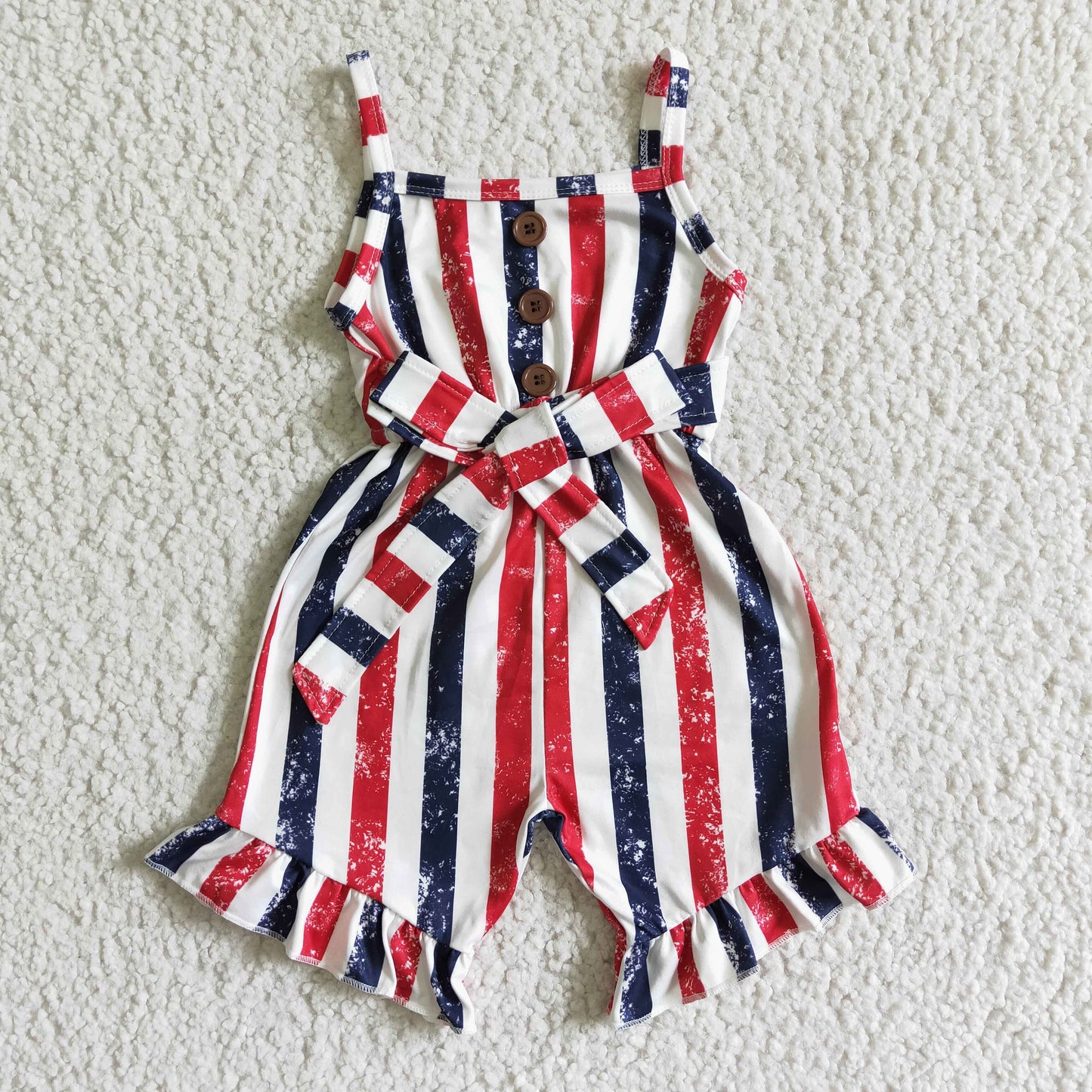 girl stripes sleeveless overalls kids fashion summer jumpsuit with belt