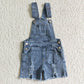 boy and girls washed denim overalls  kids fashion summer jumpsuit