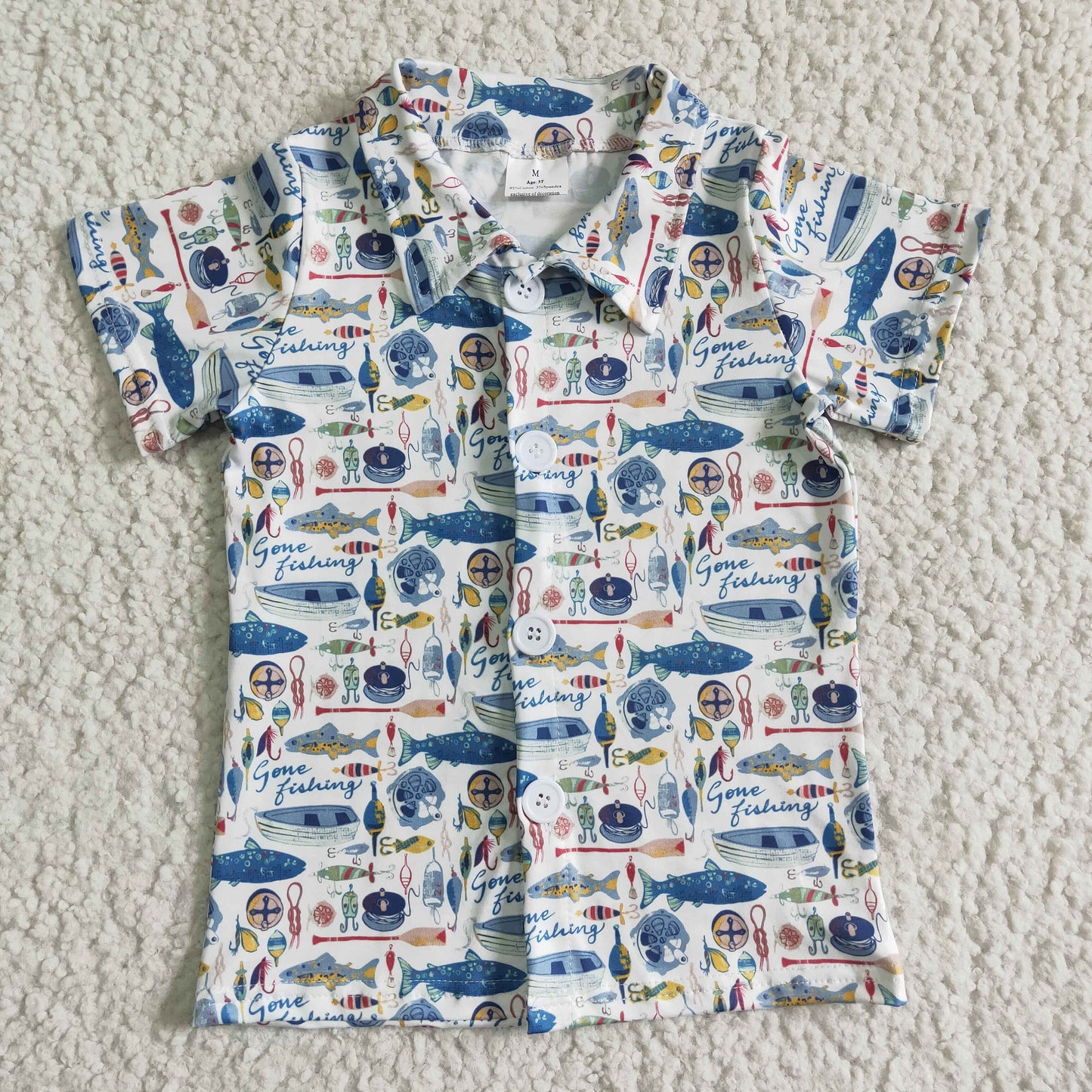 fashion turn-down collar boy short sleeve blouses kids summer t-shirt