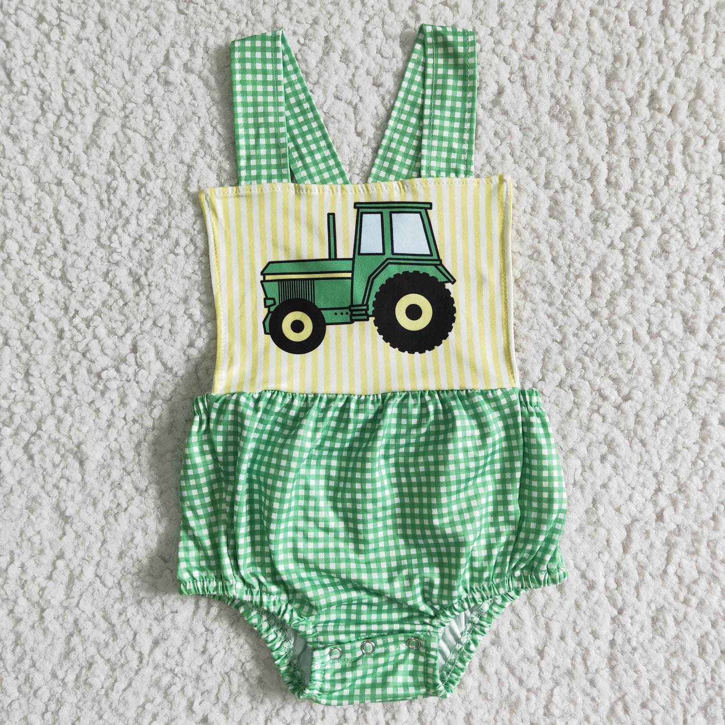 baby girls summer sleeveless romper with plaids print