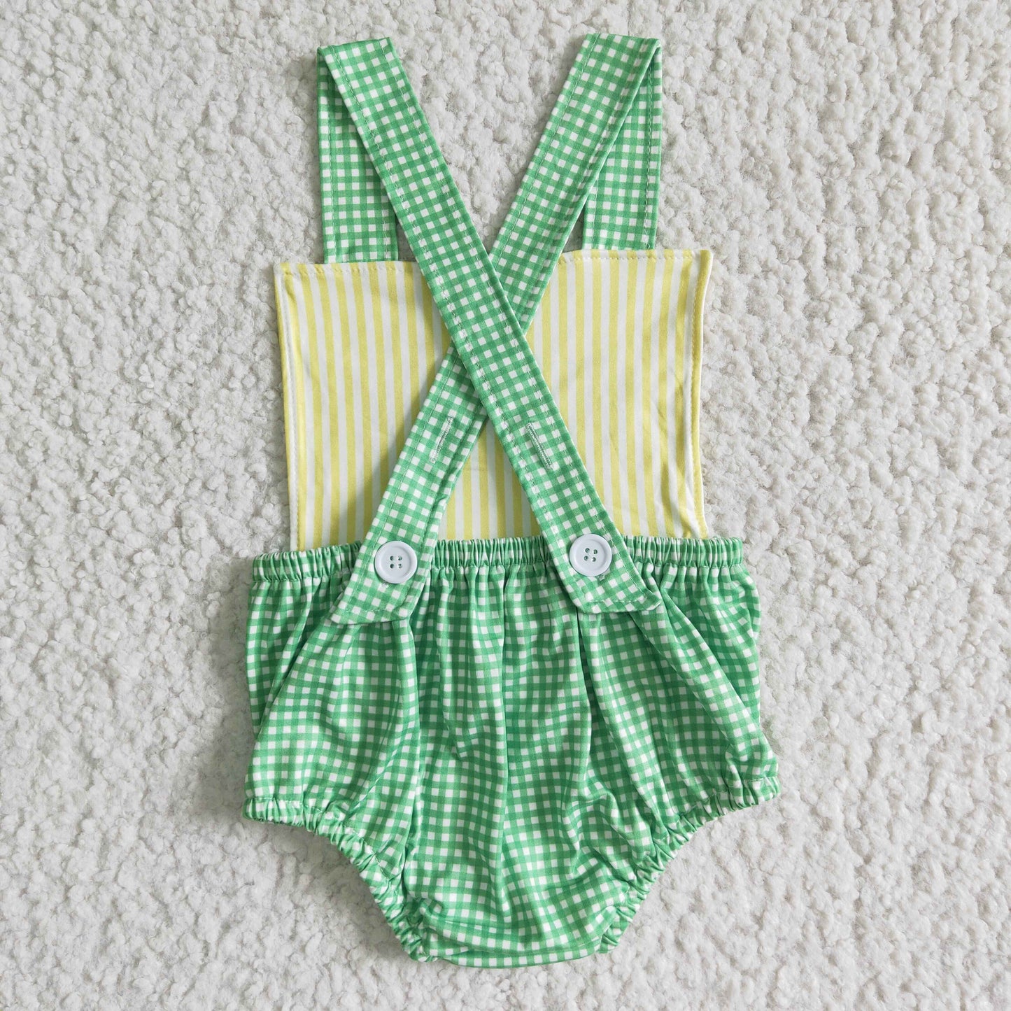 baby girls summer sleeveless romper with plaids print