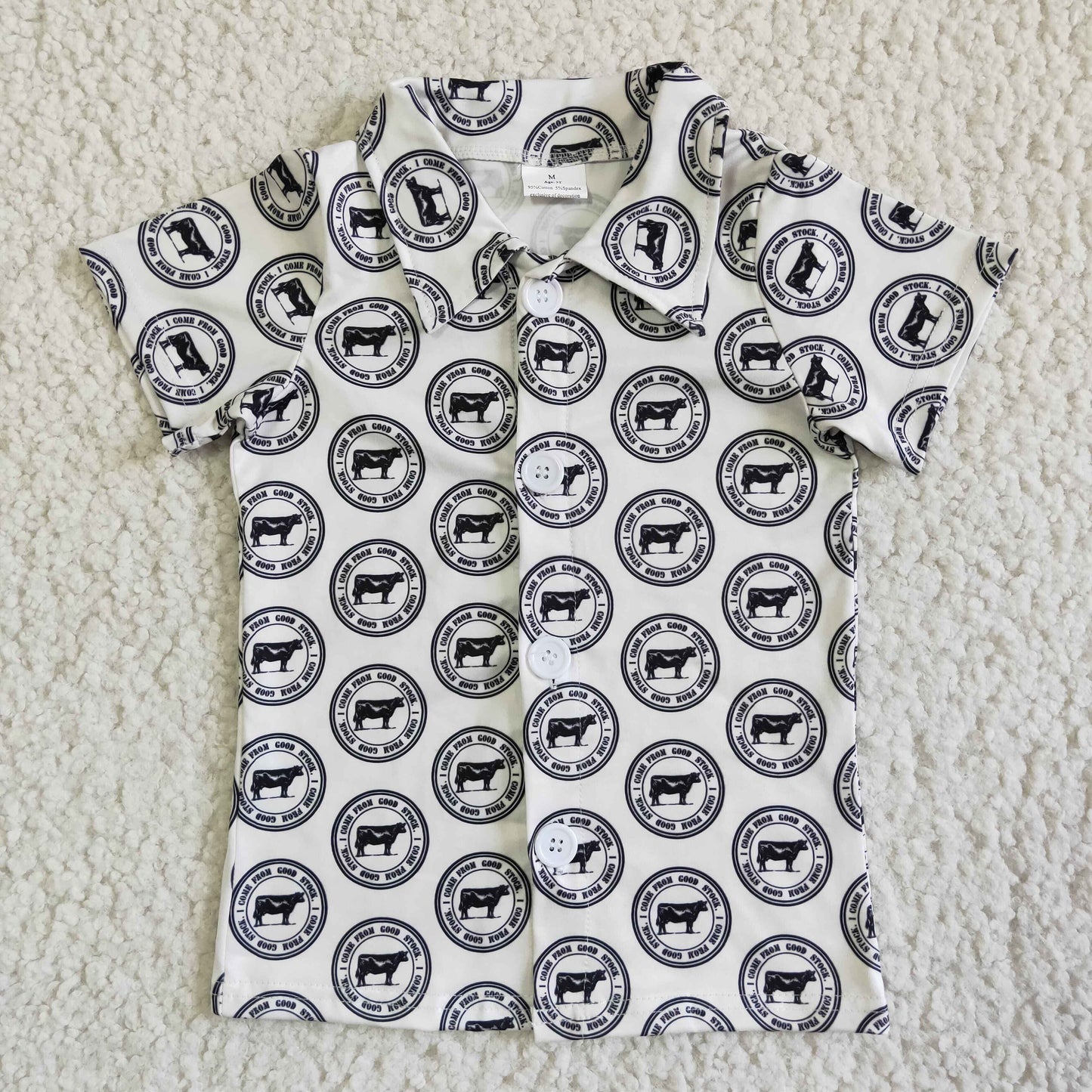 boy short sleeve blouses with buttons