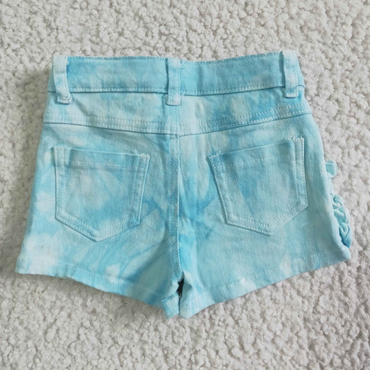 fashion girl solid color ripped denim shorts with pockets