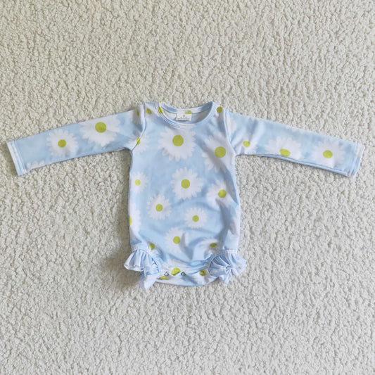 girl long sleeve daisy jumpsuit with buttons