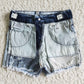 girl washed holey denim shorts with pockets children highland cow print jeans