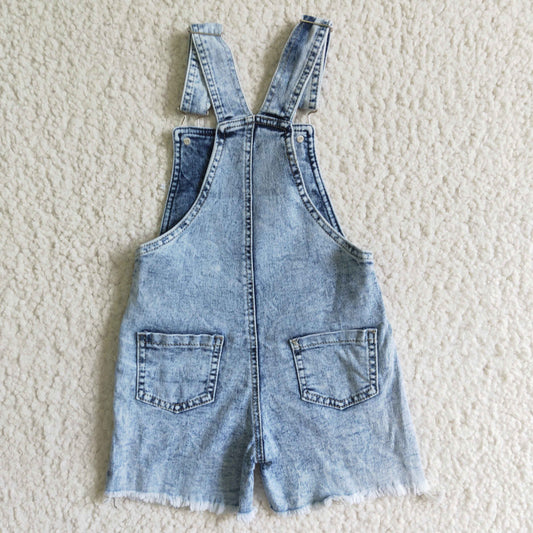 fashion girl summer fruit print denim  overalls