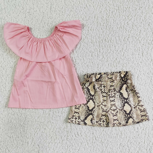 girl pink soft seersucker blouse and shorts summer outfit