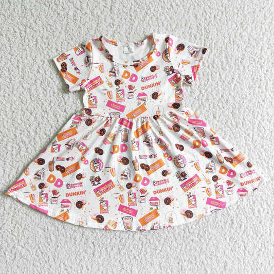 sweet girl short sleeve twirl dress kids fashion pattern frock