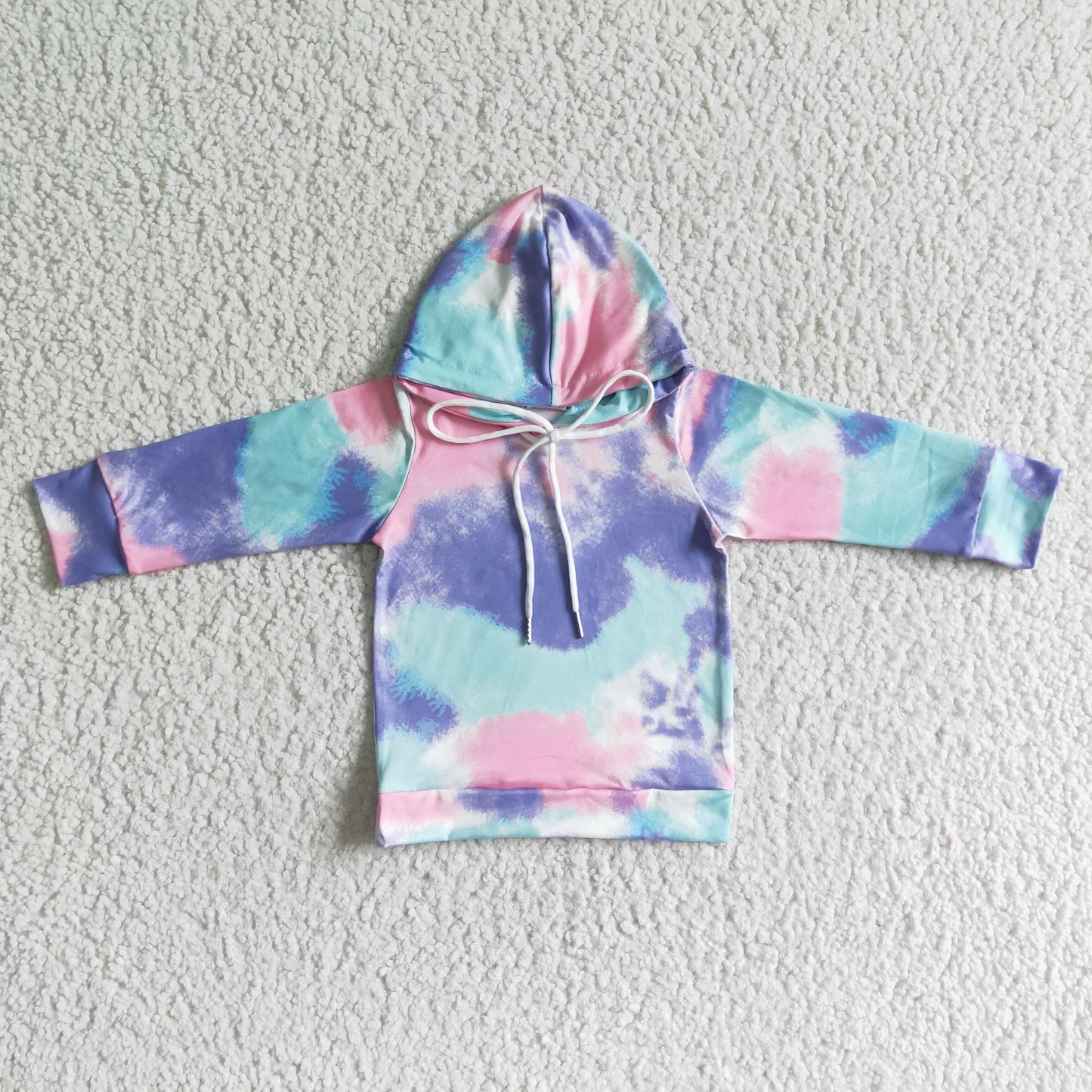 children tie-dye design long sleeve hoodie