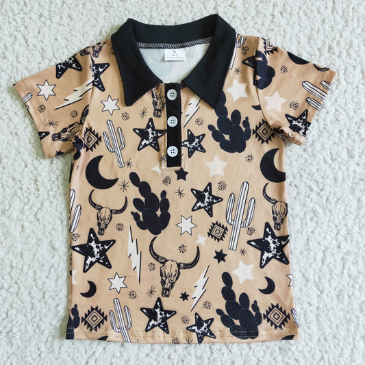 BT0019 boy summer short sleeve shirt with cactus